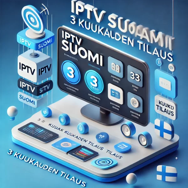 3-month IPTV Suomi subscription with Finnish-themed design.